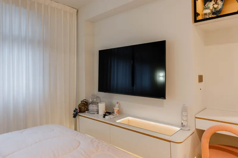 Bedroom TV console and desk